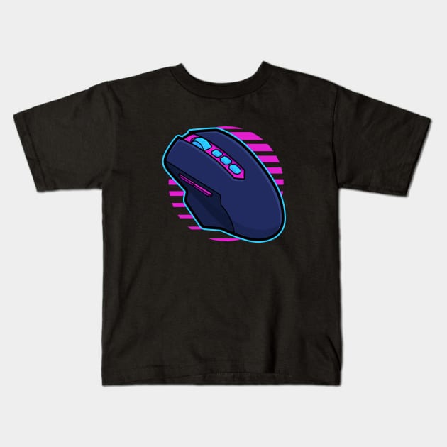 Gaming Futuristic Mouse Design Kids T-Shirt by Wrathline.Std